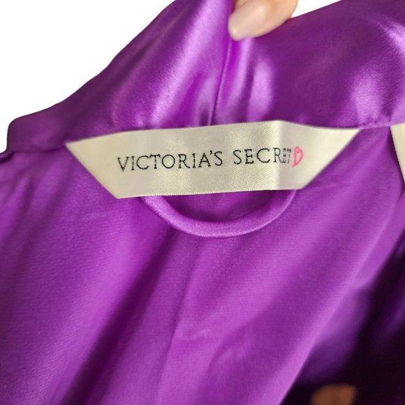 Victoria's Secret Womens Purple Silky Feeling Long Robe Size Small - Picture 9 of 10